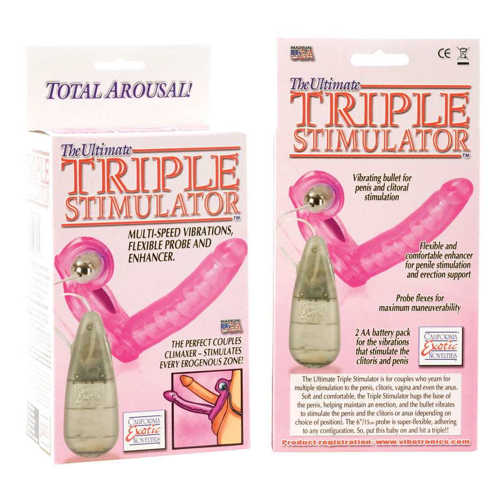 Ultimate Triple Stimulator Vibrating Cock Ring With Dong