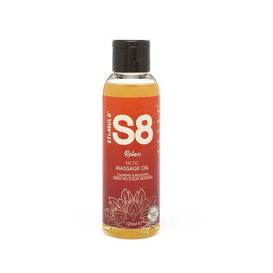 S8 Relax Erotic Massage Oil Green Tea and Lilac Blossom 125ml