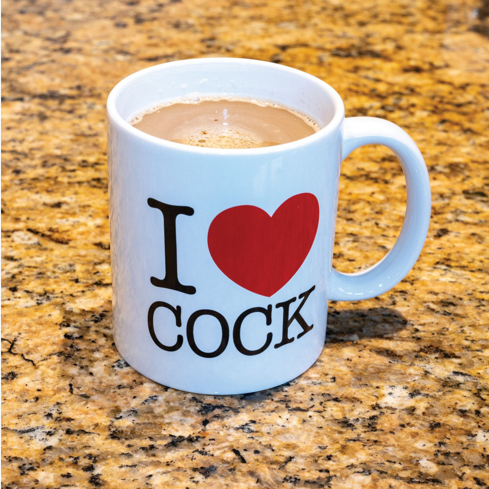 White I Love Cock Mug